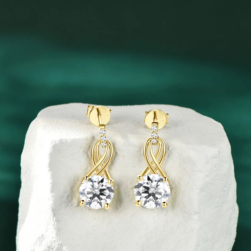 Moissanite Drop Earring 925 Sterling Silver