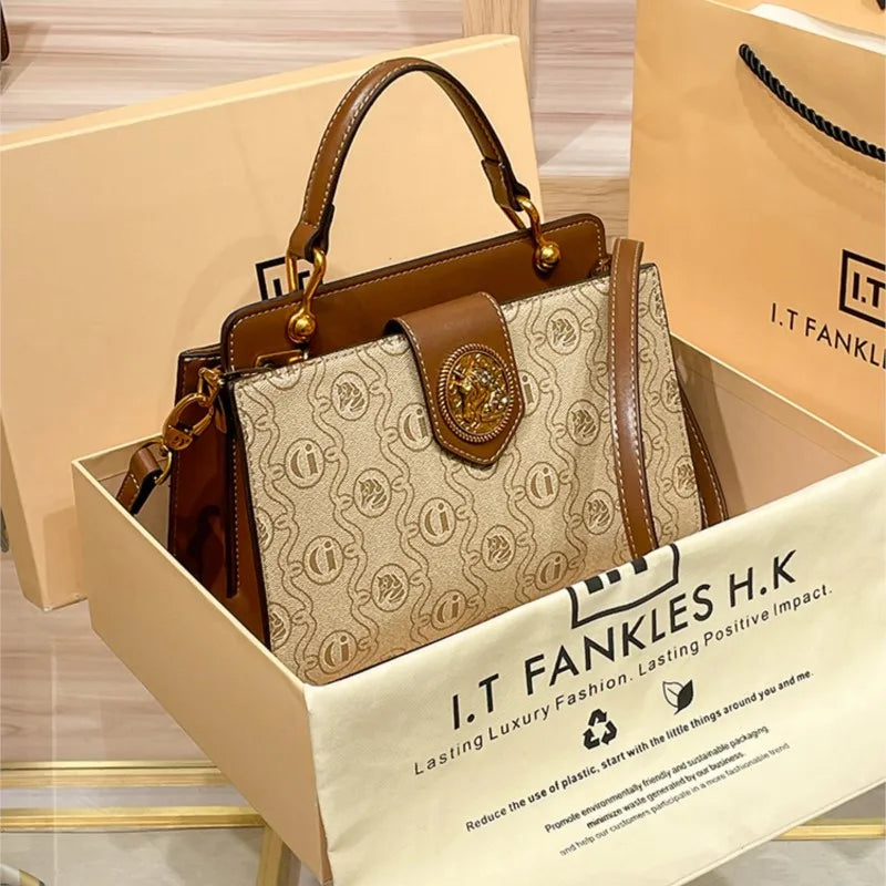 New designer high-quality shoulder bag contrasting color crossbody