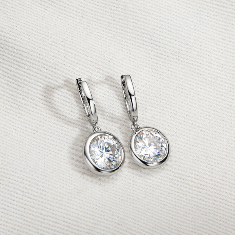 Moissanite Drop Earring For Women Girls 925 Sterling Silver Pendant Earrings