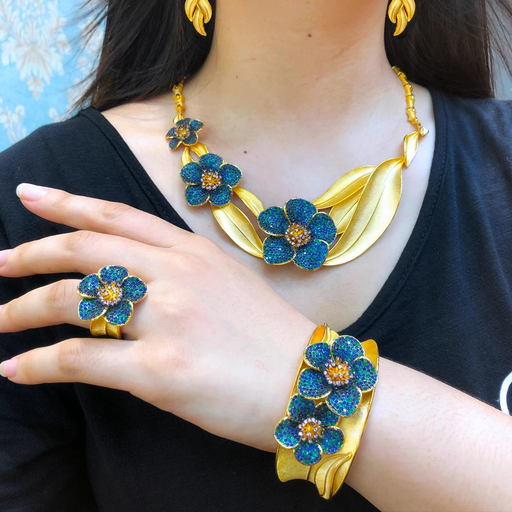New Charm Luxury 4PCS Wedding Jewelry Sets High Quality