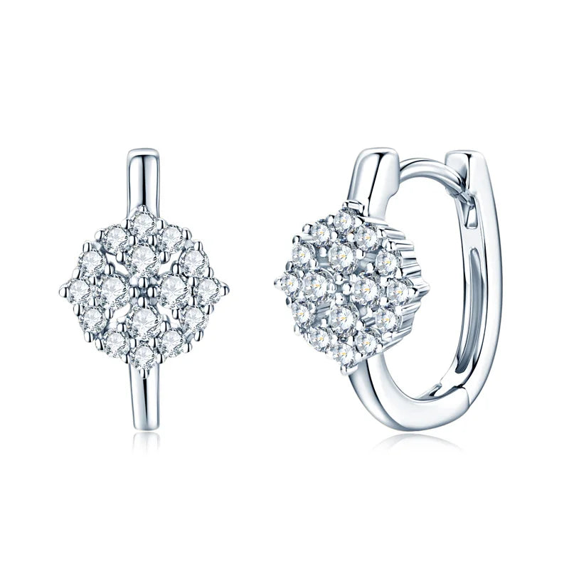 Moissanite Earring 925 Sterling Silver Hoop Earrings