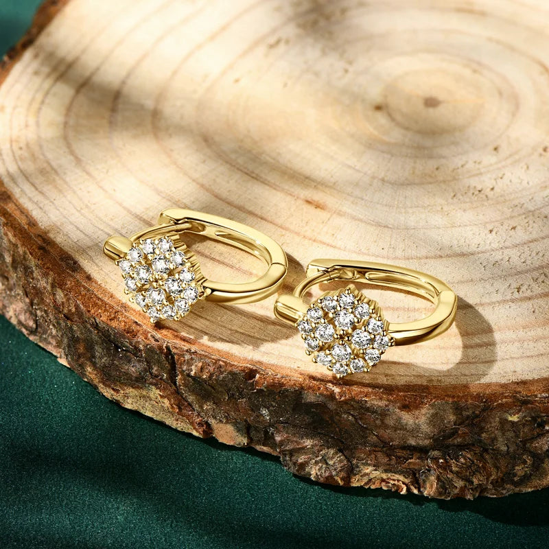 Moissanite Earring 925 Sterling Silver Hoop Earrings