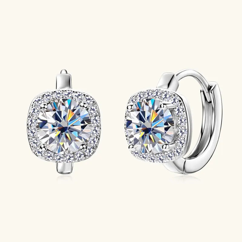 6.5mm Moissanite Earring With GRA Certificate 100% Real 925 Sterling Silver Hoop Earrings