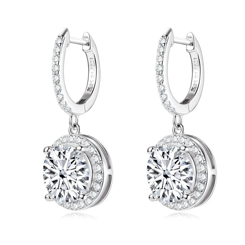 Moissanite Earring 925 Certified Silver Drop Earrings