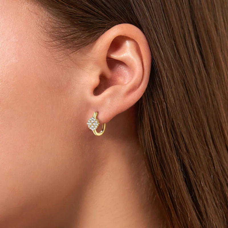 Moissanite Earring 925 Sterling Silver Hoop Earrings