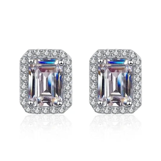1Carat Moissanite Diamond Stud Earrings