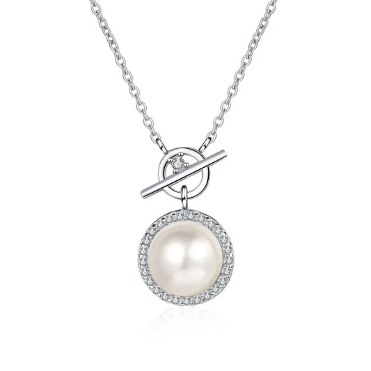 Moissanite Natural Freshwater Pearl Pendant Necklace