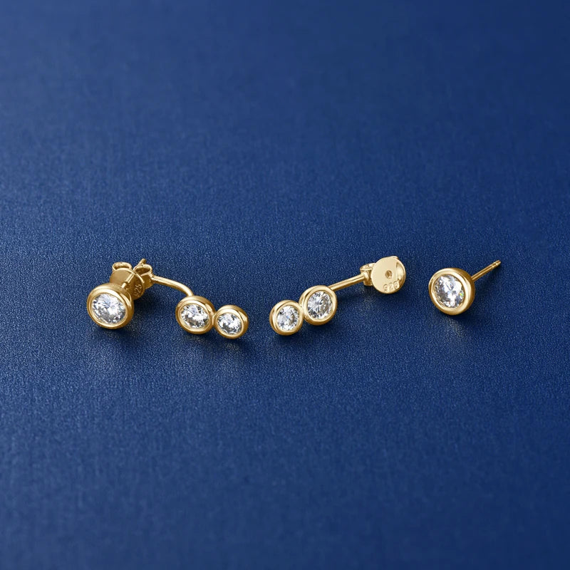 5mm Bezel Moissanite Earring 925 Sterling Silver