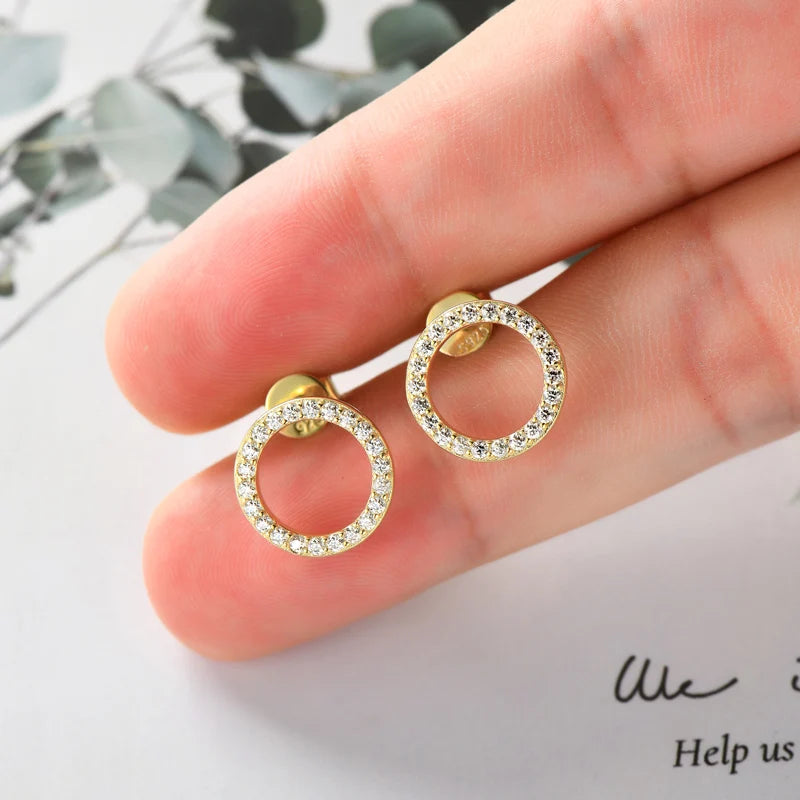 Full 1.3mm Moissanite Earring 925 Sterling Silver