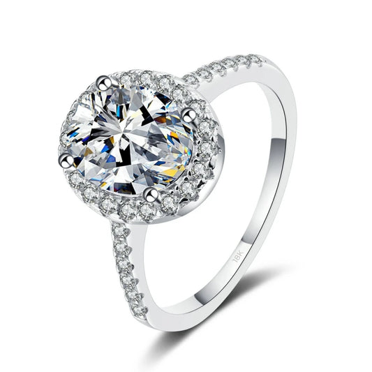 Designer 18K White Gold  Moissanite Diamond Unique Design Rings