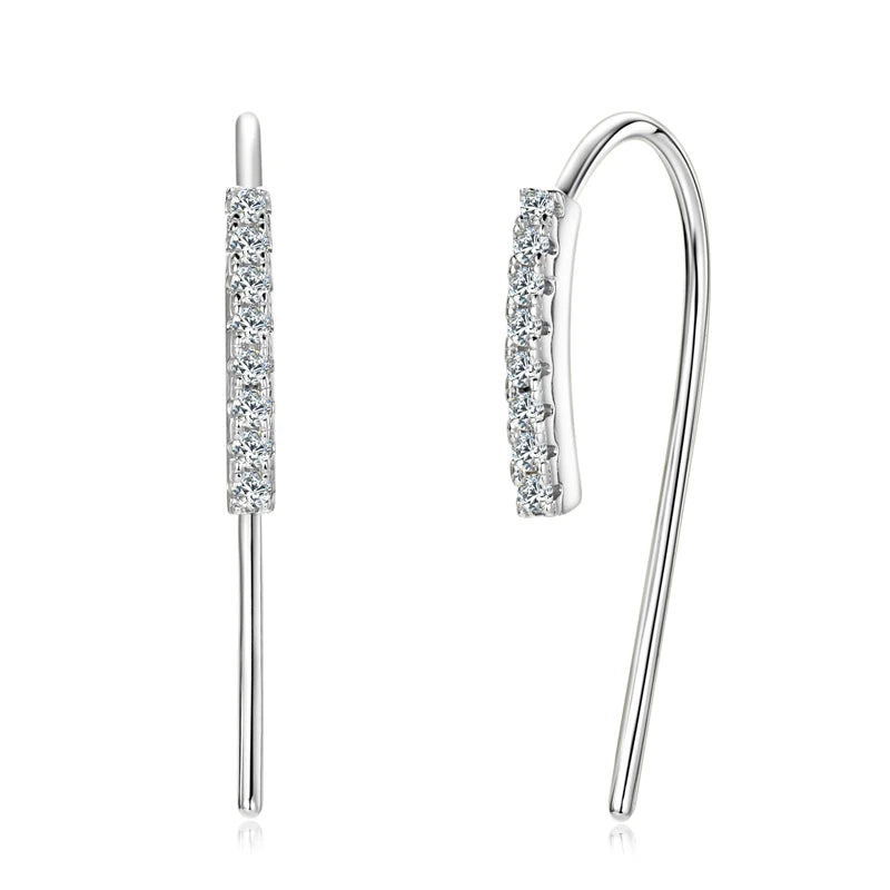 Moissanite Earrings For Women Certificated 925 Sterling Silver Simple Stud Earring