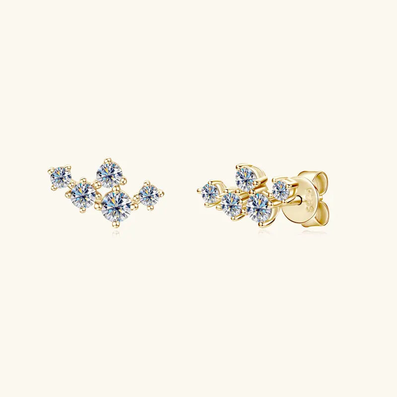 925 Sterling Silver Stud Earrings Sparkling Moissanite Earring 2025 Trend Jewelry
