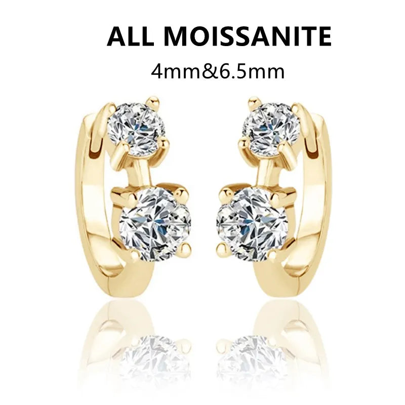 Moissanite Earrings With Certificate 925 Sterling Silver Hoop Earring