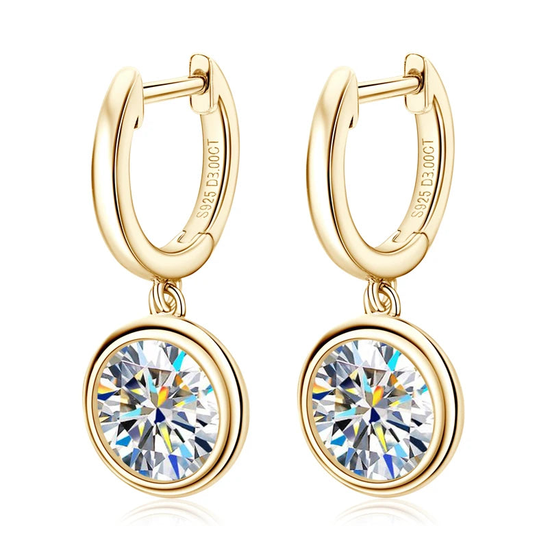 Moissanite Drop Earring For Women Girls 925 Sterling Silver Pendant Earrings