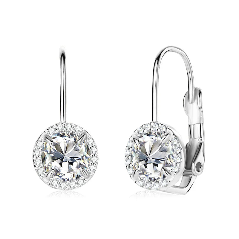 1ct Moissanite Earring 925 Sterling Silver Hoop Earrings