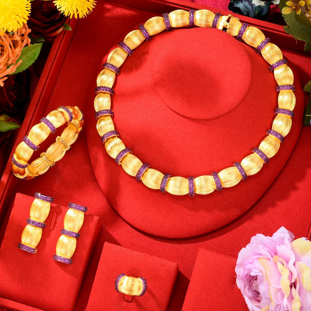 Zircon Crystal Dubai Bridal Jewelry Set Gift