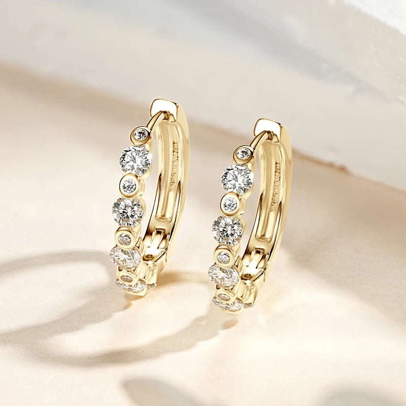 Moissanite Diamond Earring With Certificate 925 Sterling Silver Hoops Earring