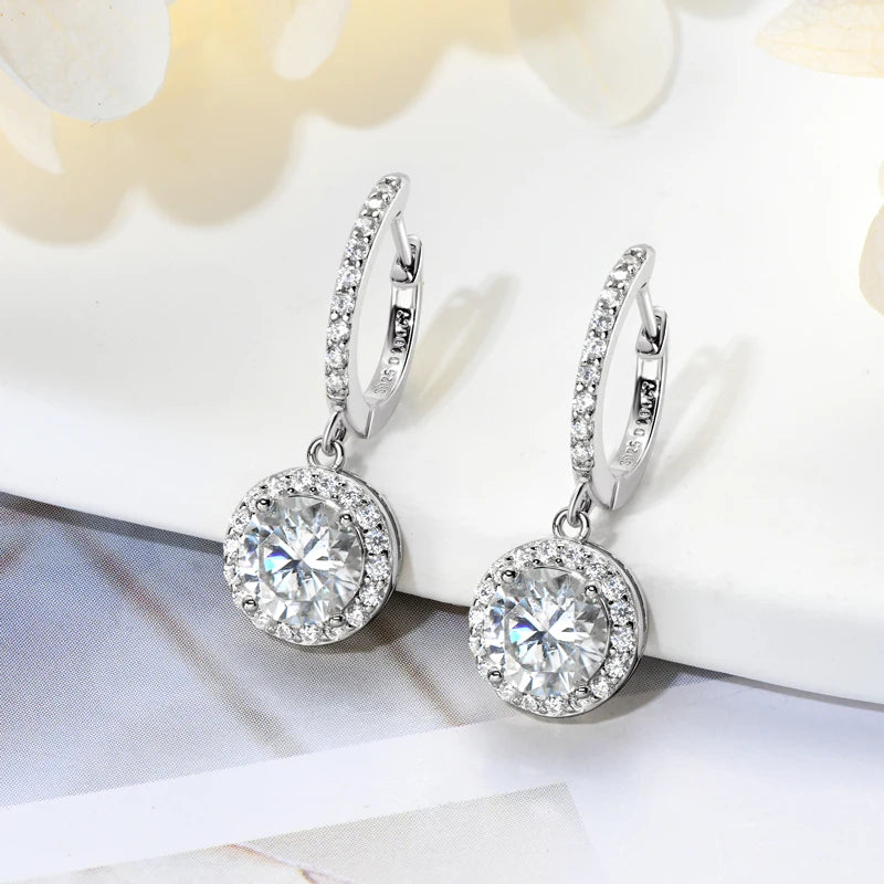 Moissanite Earring 925 Certified Silver Drop Earrings