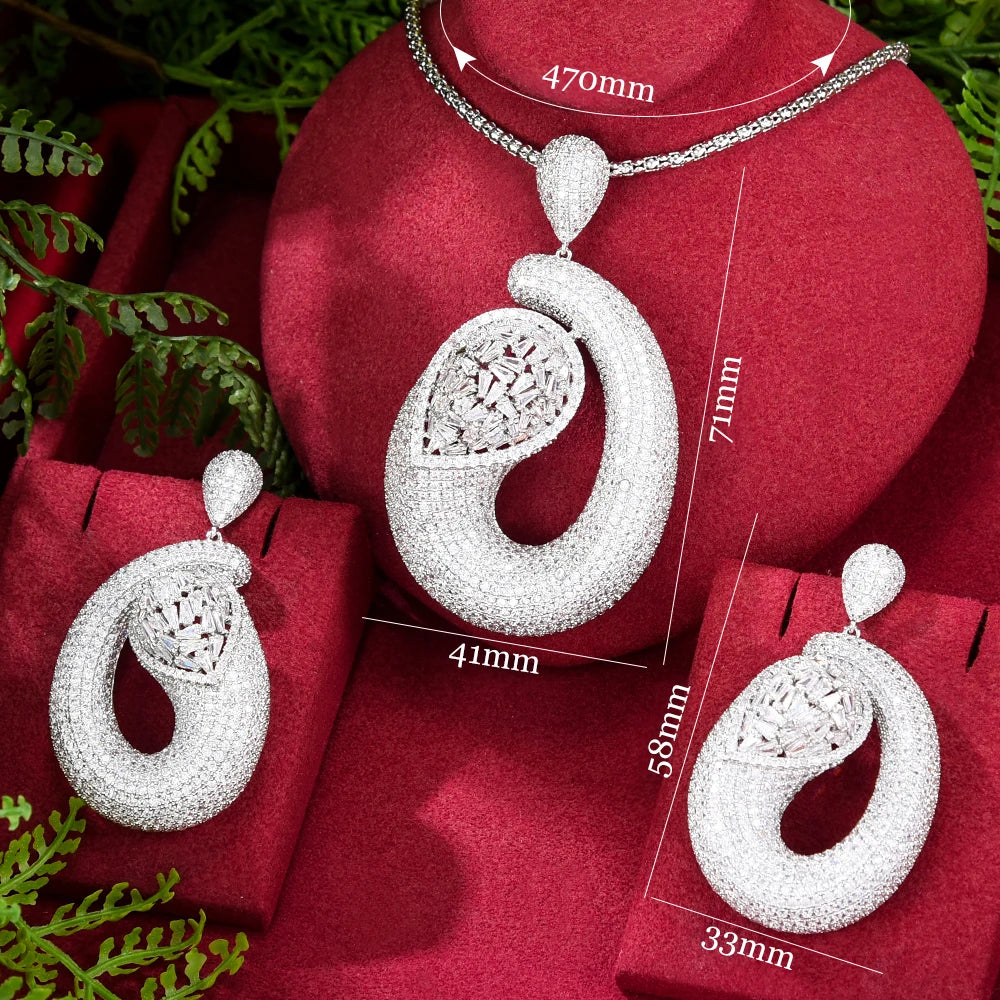 Original Luxury Gold Color Necklace Earrings Jewelry Sets