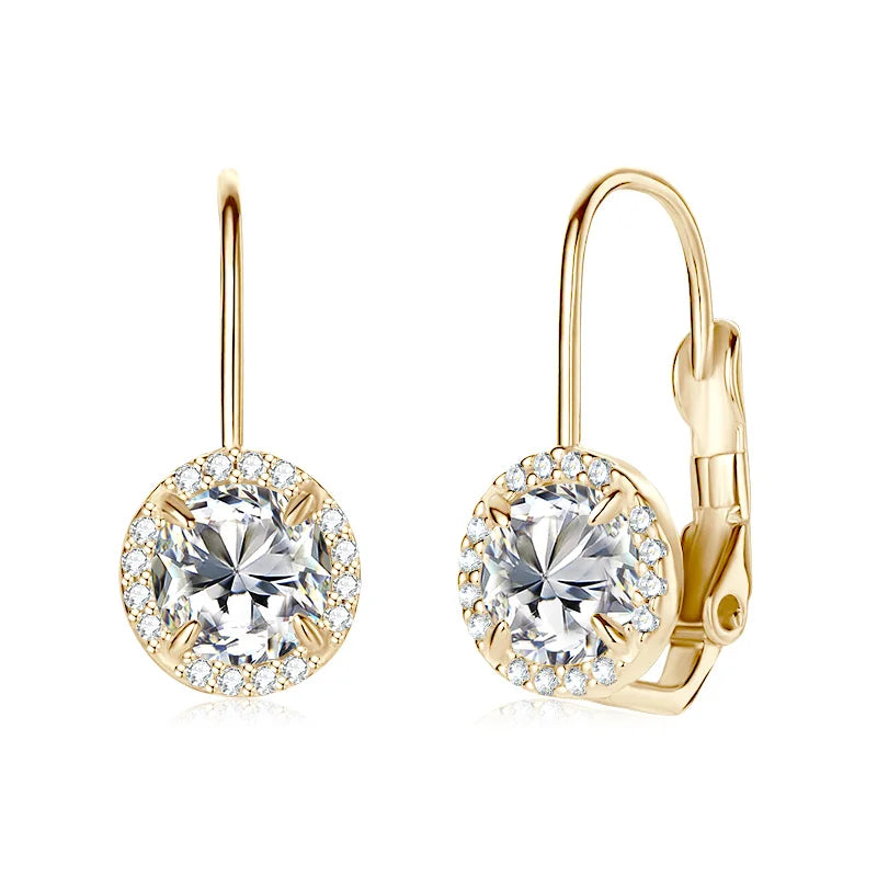 1ct Moissanite Earring 925 Sterling Silver Hoop Earrings