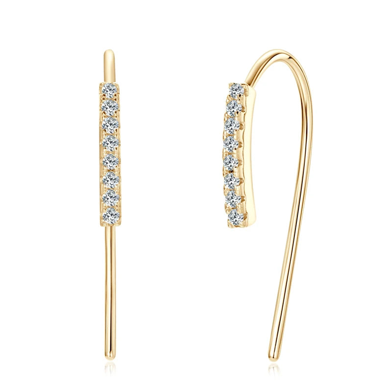 Moissanite Earrings For Women Certificated 925 Sterling Silver Simple Stud Earring