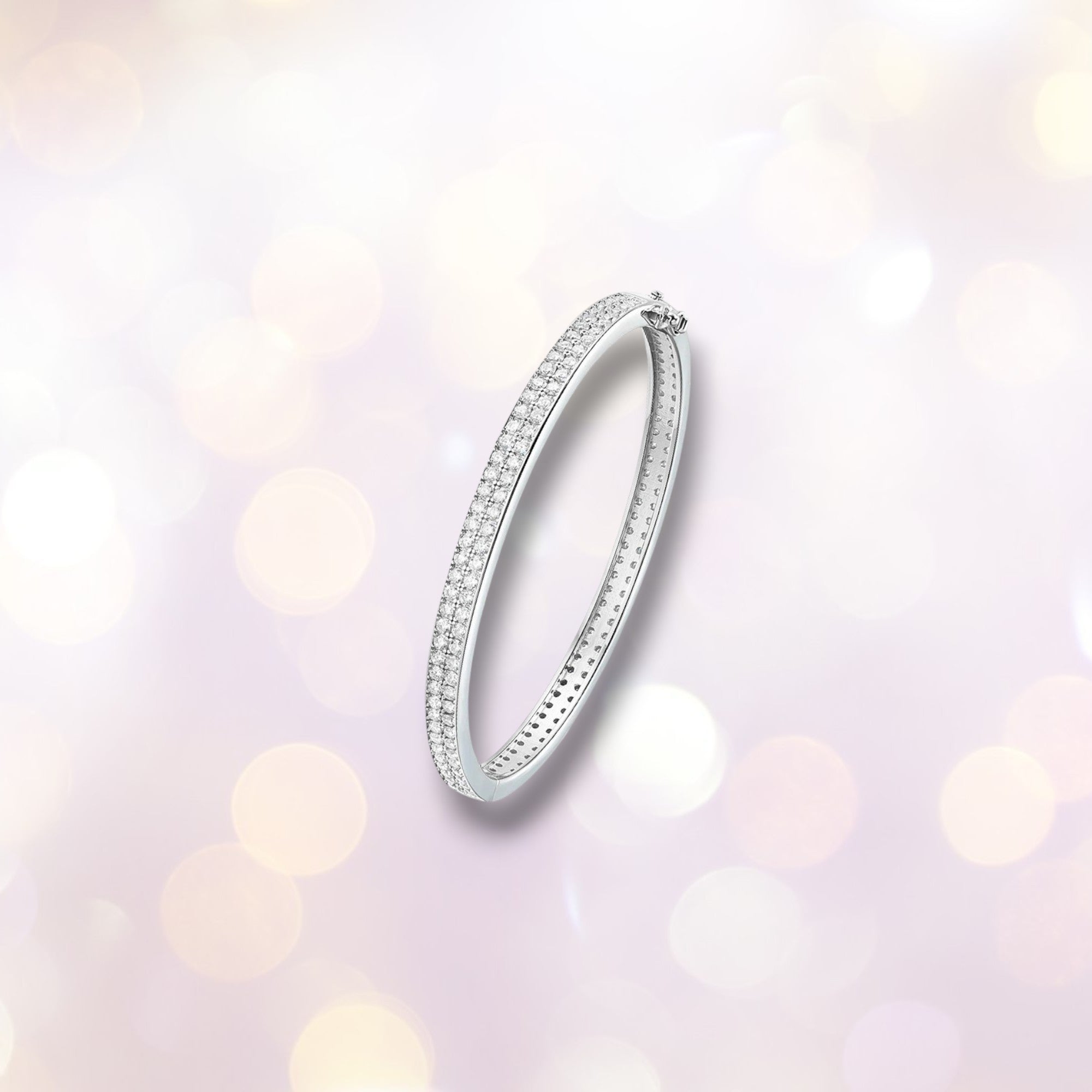 D VVS1 Moissanite Full Diamond Bangle | S925 Silver