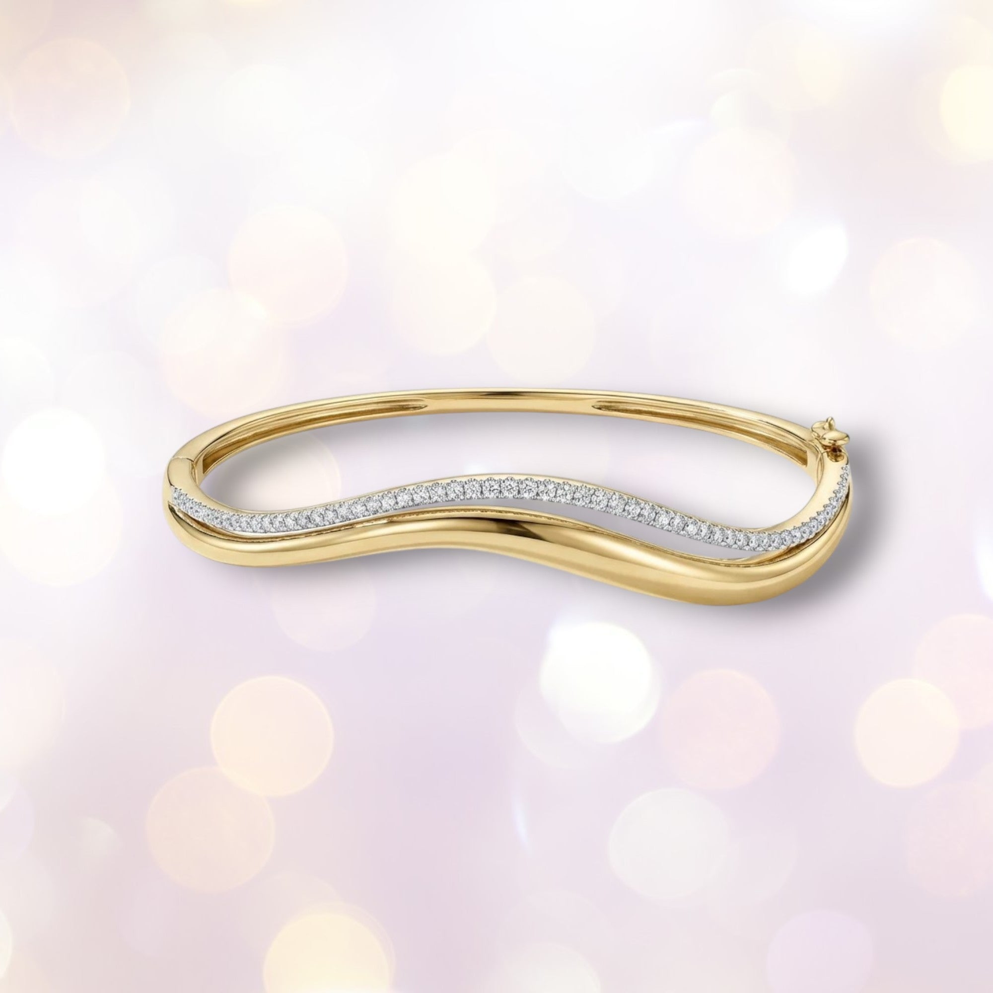 Moissanite Double Wavy Bangle | D VVS1 S925 Silver