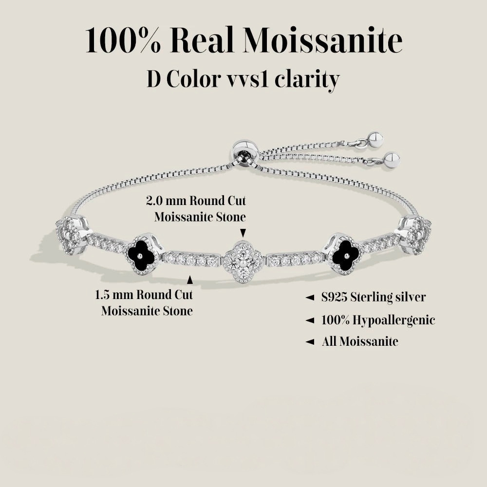 Moissanite Flower Tennis Bracelet | 925 Sterling Silver Gold Plated