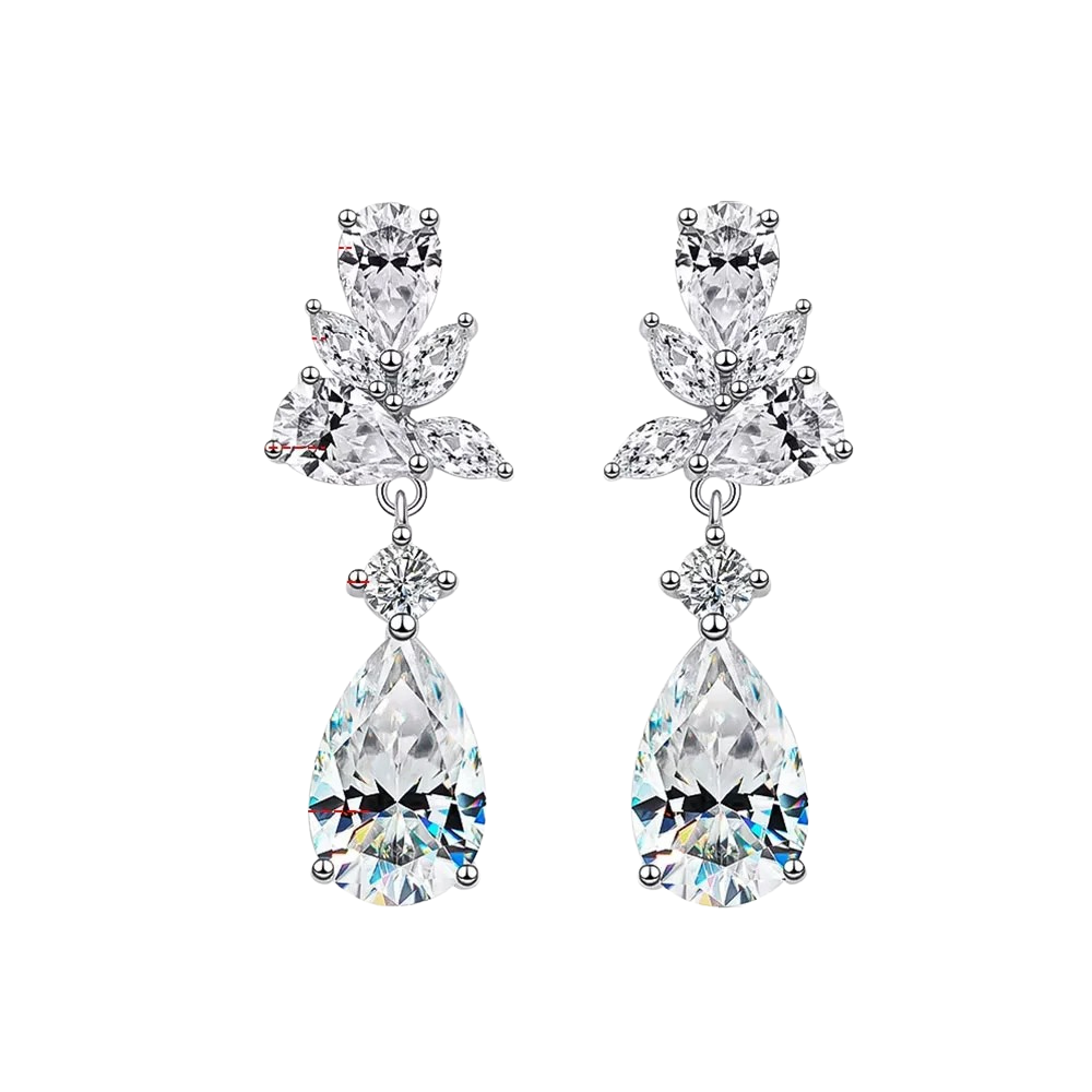 8.8ct Emerald Cut Moissanite Statement Drop Earrings