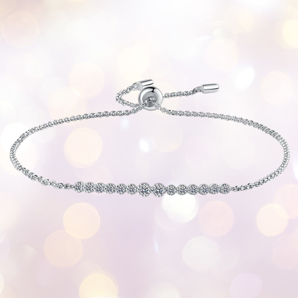 D VVS1 Moissanite Dainty Bracelet | S925 Silver 0.24ctw