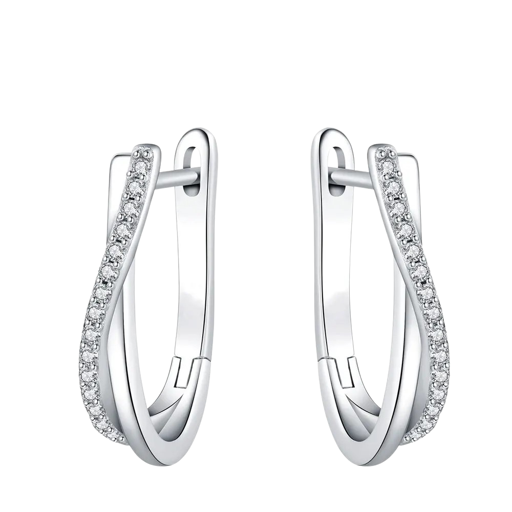 Moissanite Twisted Hoop Earrings | S925 Silver GRA Certified