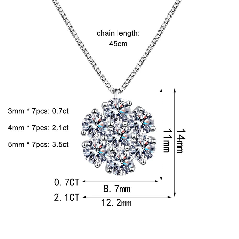 D Color VVS1 Moissanite Pendant Necklace in 925 Sterling Silver
