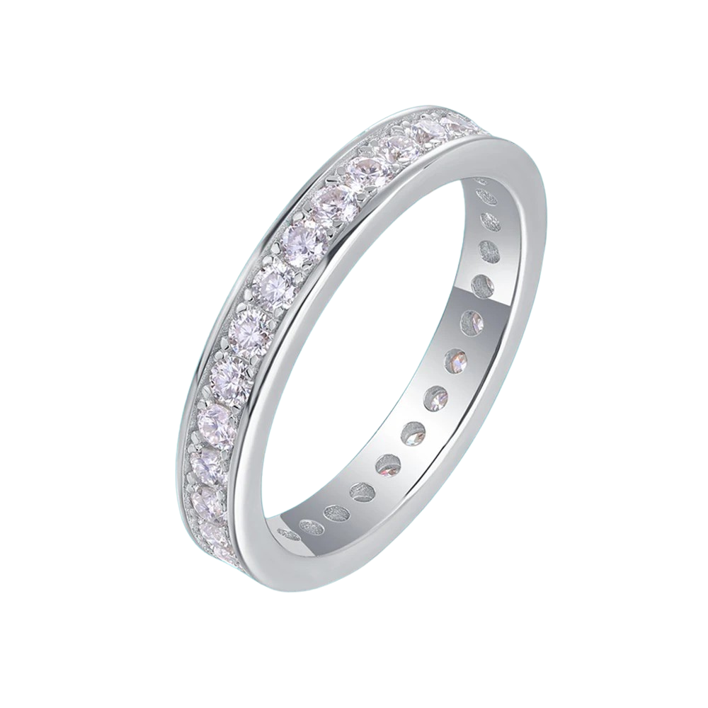Full Eternity Moissanite Band - D VVS1 S925 Silver 2mm