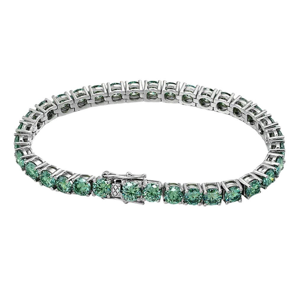 Green Moissanite Tennis Bracelet | D VVS1 S925 Silver