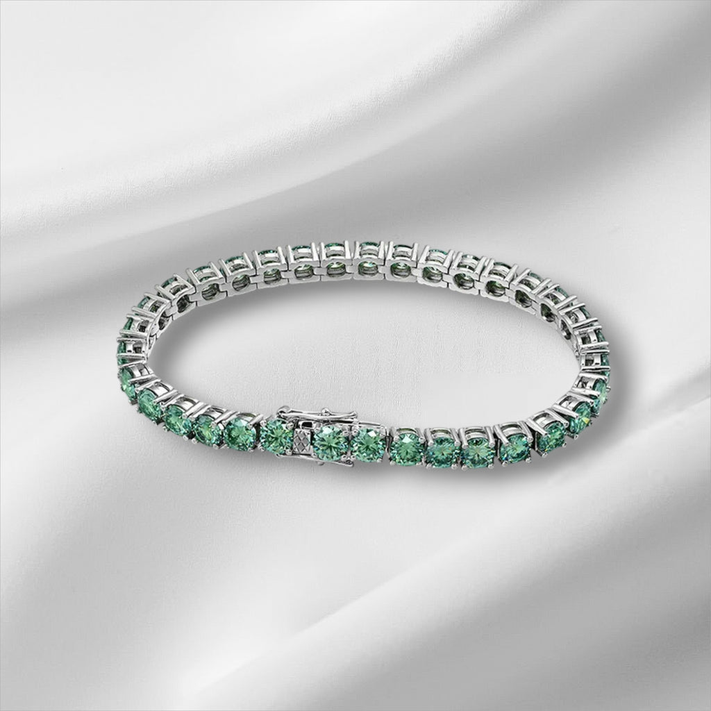 Green Moissanite Tennis Bracelet | D VVS1 S925 Silver