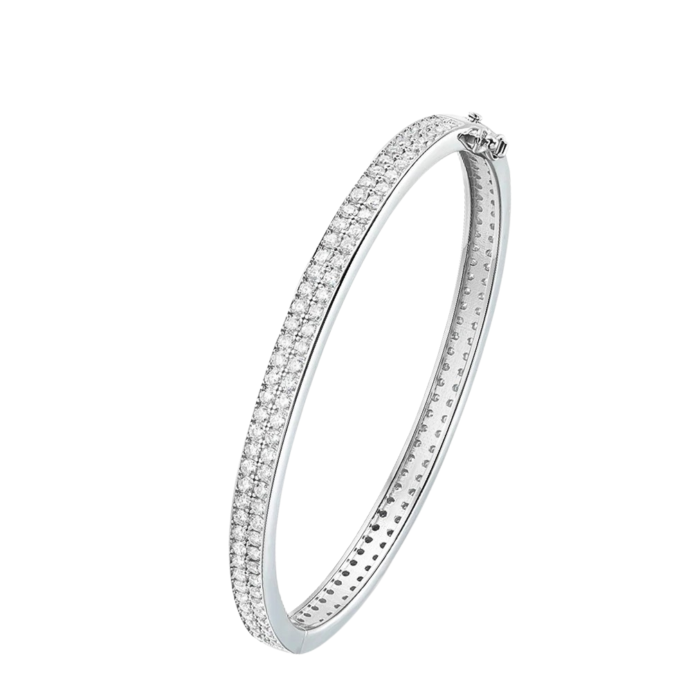 D VVS1 Moissanite Full Diamond Bangle | S925 Silver