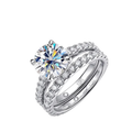 D VVS1 Moissanite Bridal Set - S925 Sterling Silver 4.2ct