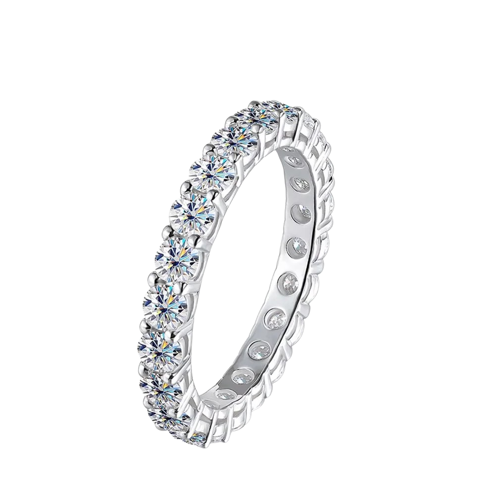 Moissanite Eternity Band - 5mm S925 Sterling Silver 7ct D VVS1