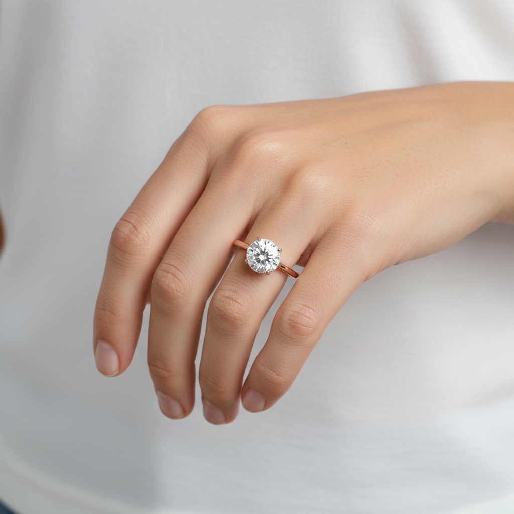 2CT Oval Moissanite Engagement Ring | 925 Sterling Silver