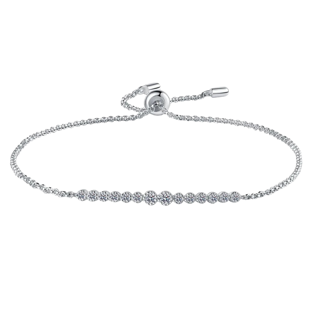 D VVS1 Moissanite Dainty Bracelet | S925 Silver 0.24ctw