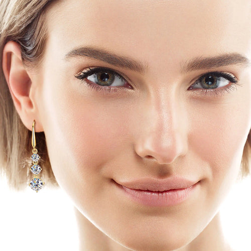 3.6CT Full Moissanite Drop Earrings for Women Sparkling Brilliant Cut Lab Diamond Earring S925 Silver Plated 18k Wedding Jewelry