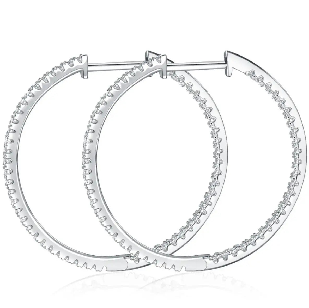 Hoop Earrings for Women Original 925 Sliver VVS1 Diamond Ear Studs Trendy All Moissanite