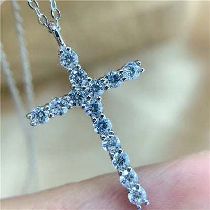 Moissanite Cross Necklace