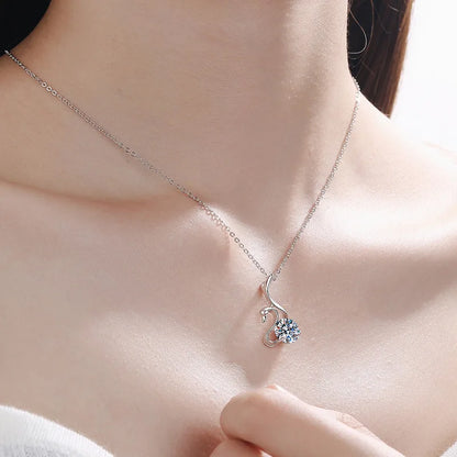 2ct Swan Moissanite Diamond Necklace