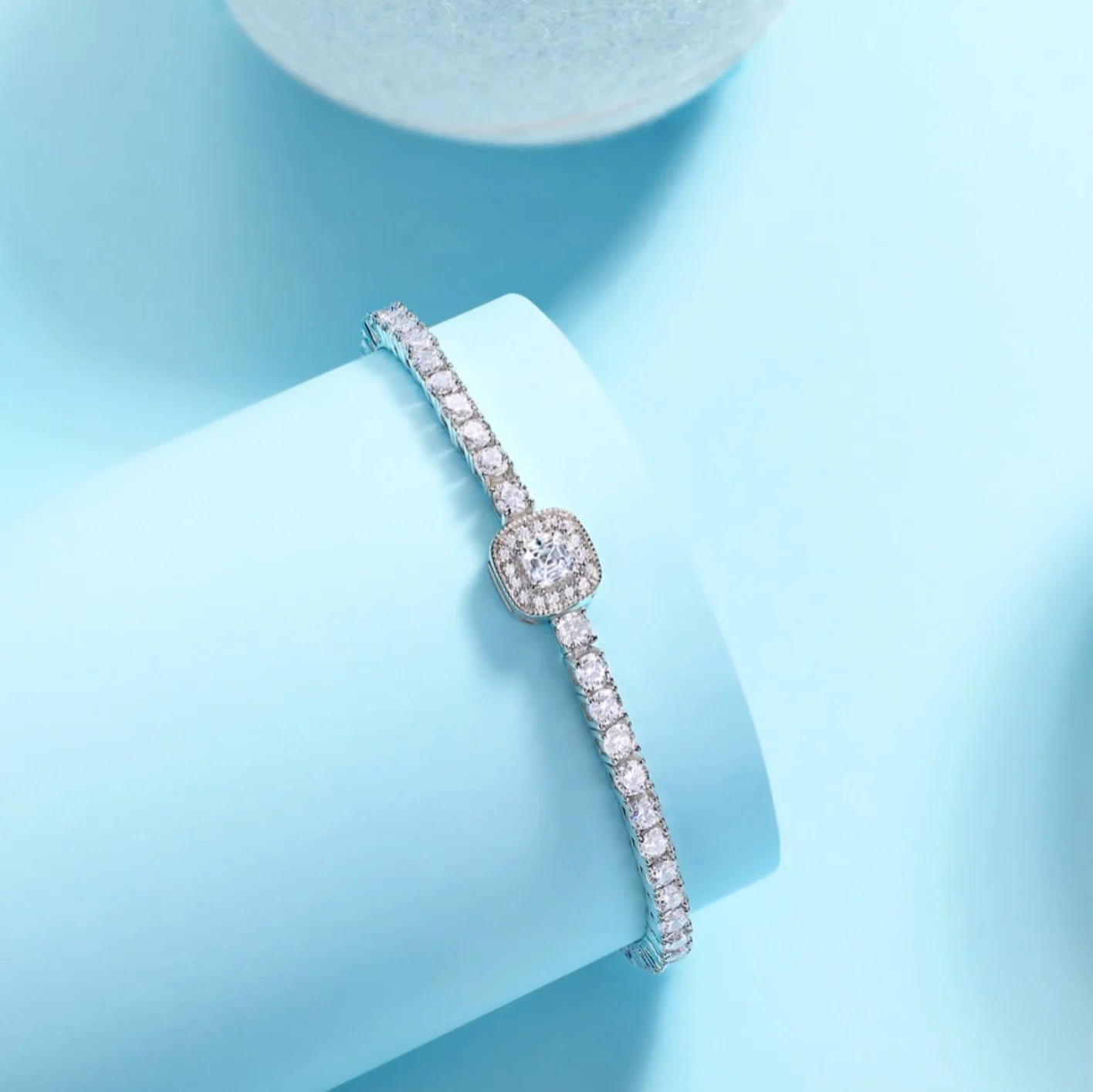 18k Gold Plated 3mm Full Moissanite Tennis Bracelet for Women 925 Silver D Color VVS1 Lab Diamond Bracelets with GRA Certificate