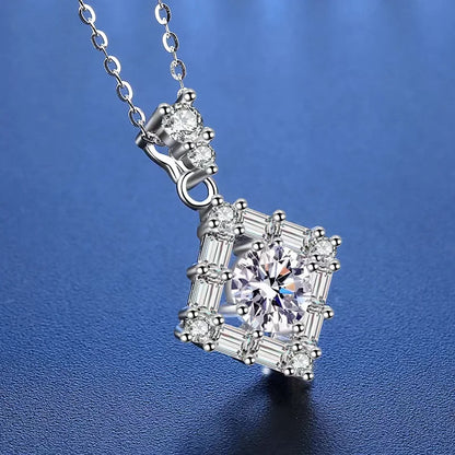 1ct Moissanite Diamond Pendant Necklaces