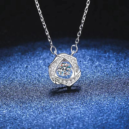 0.3ct Moissanite Rose Necklace