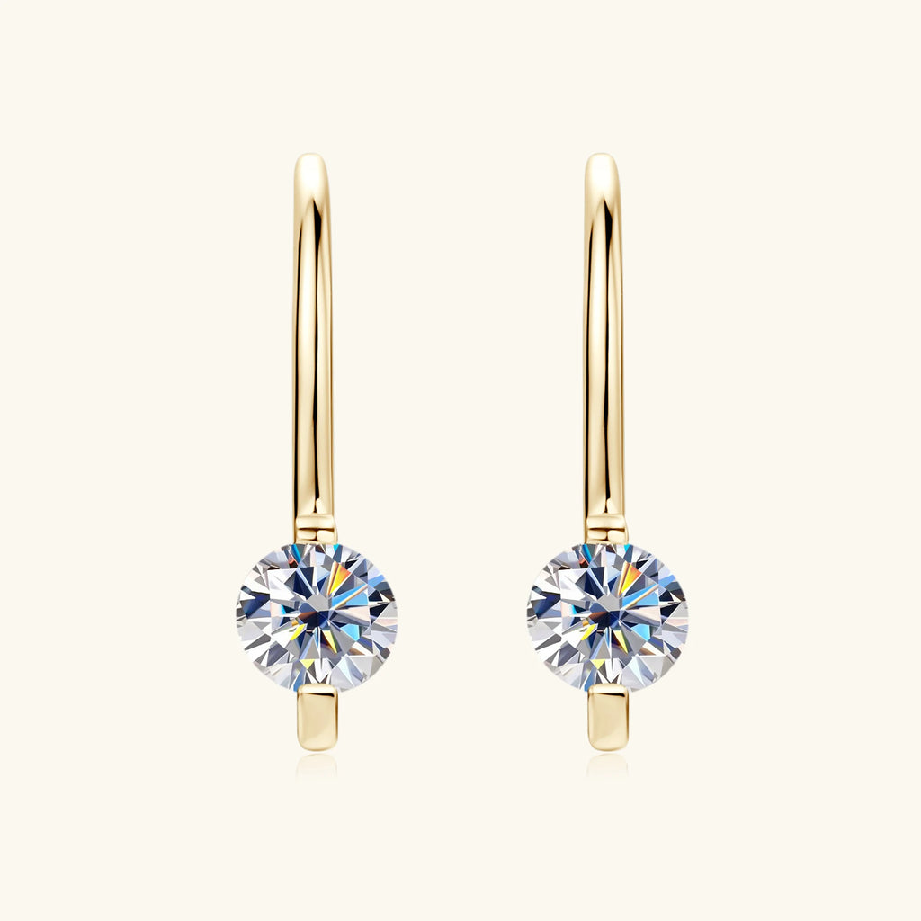 100% 925 Silver Piercing Drop Earrings For Women Plated 18K Gold Jewelry 0.3cttw Moissanite Earrings High Quality Gift