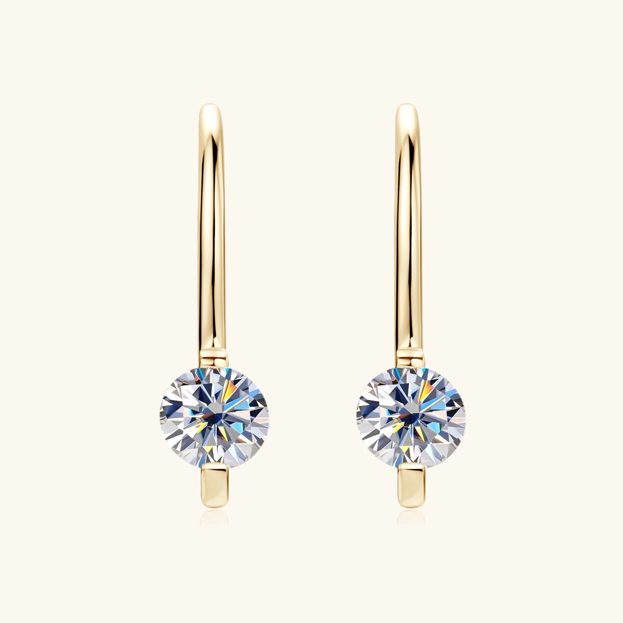 100% 925 Silver Piercing Drop Earrings For Women Plated 18K Gold Jewelry 0.3cttw Moissanite Earrings High Quality Gift