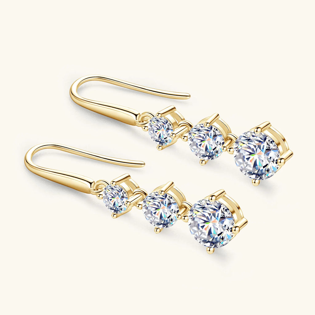 3.6CT Full Moissanite Drop Earrings for Women Sparkling Brilliant Cut Lab Diamond Earring S925 Silver Plated 18k Wedding Jewelry